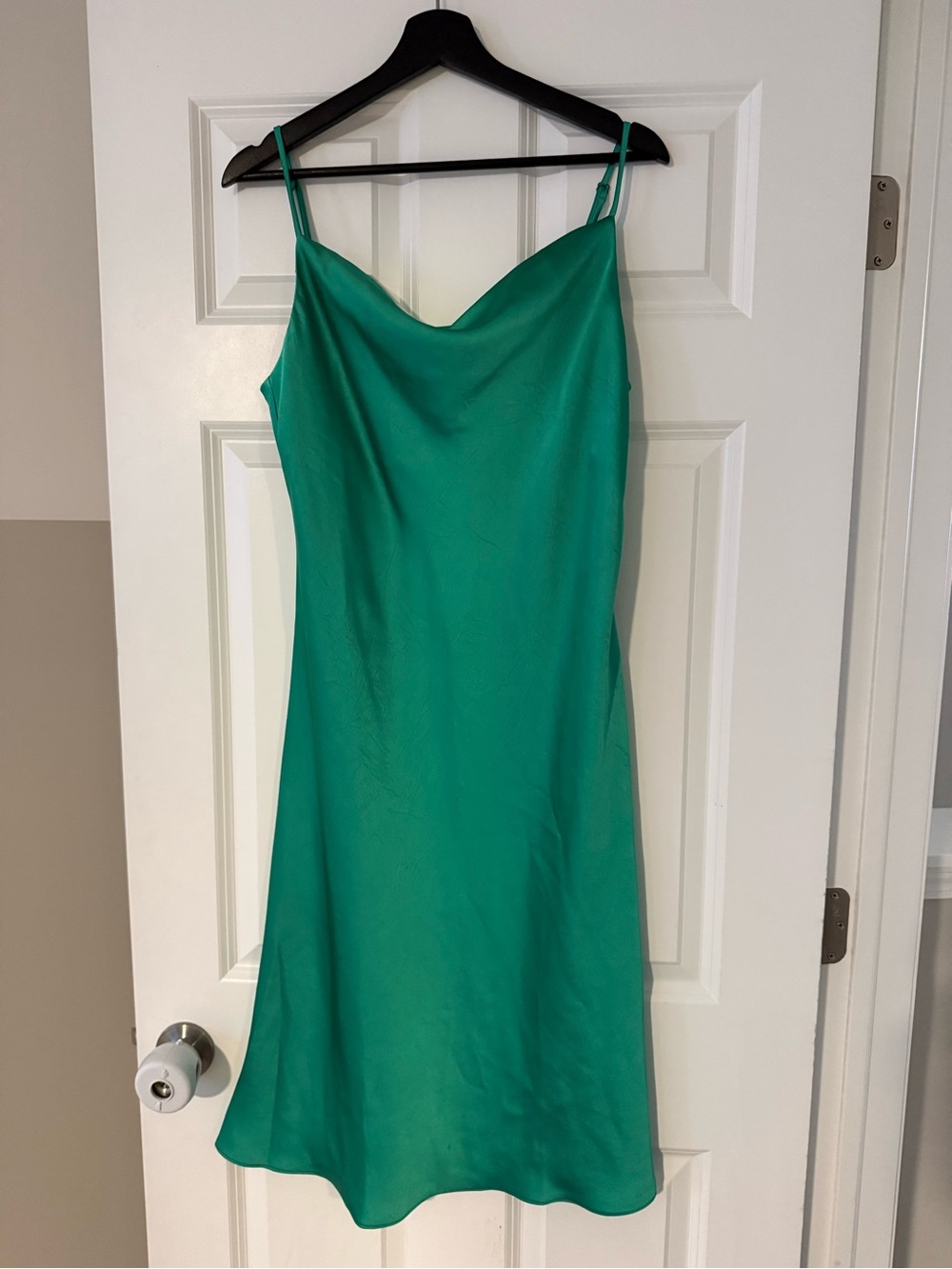 Hatch Green Cowl Neck Slip Midi Dress
